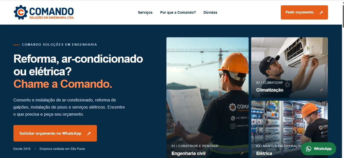 Landing page de serviços — Comando Engenharia