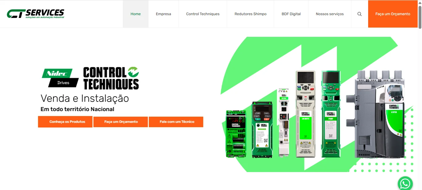 Site e administração — CT Services